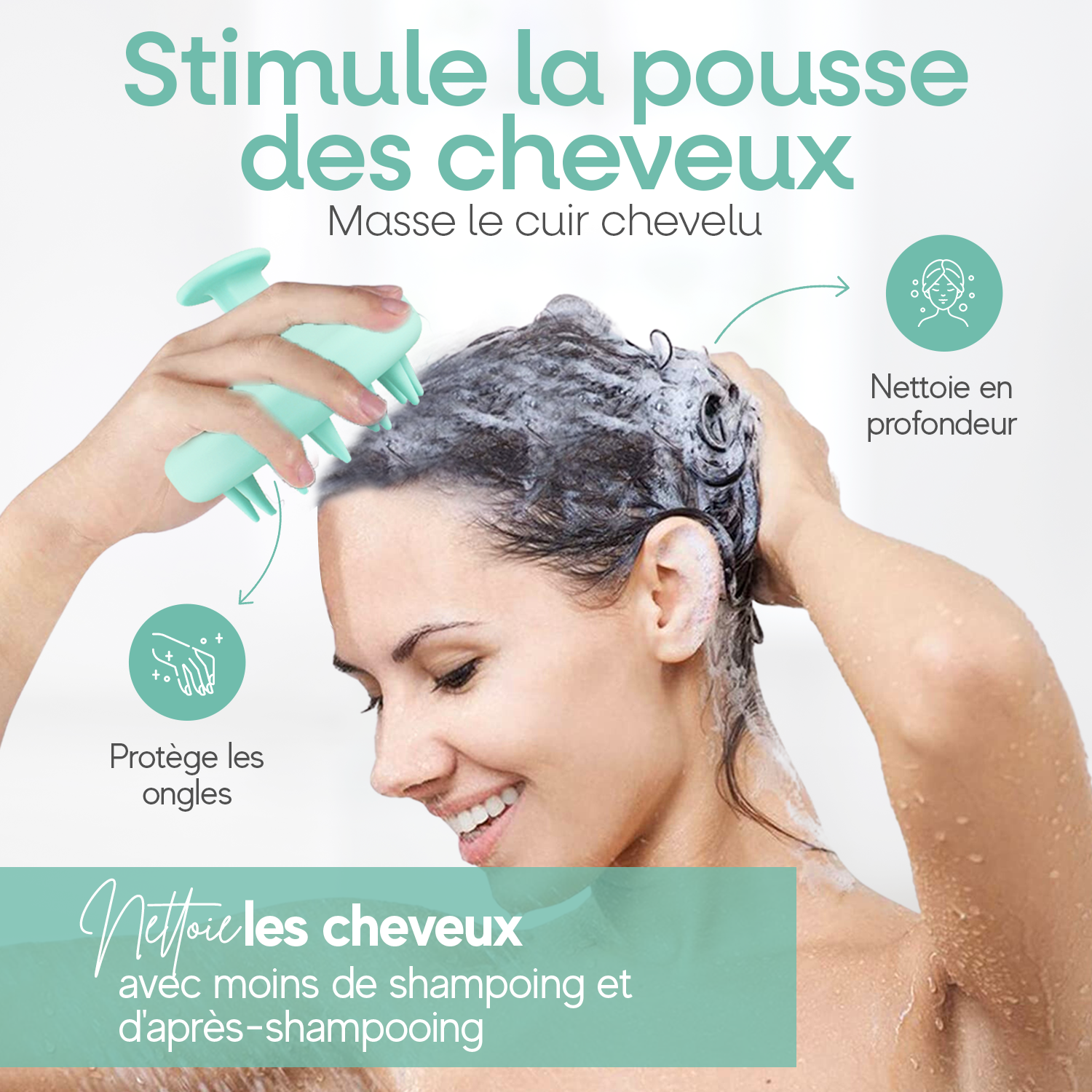 Brosse pour stimuler la croissance des cheveux